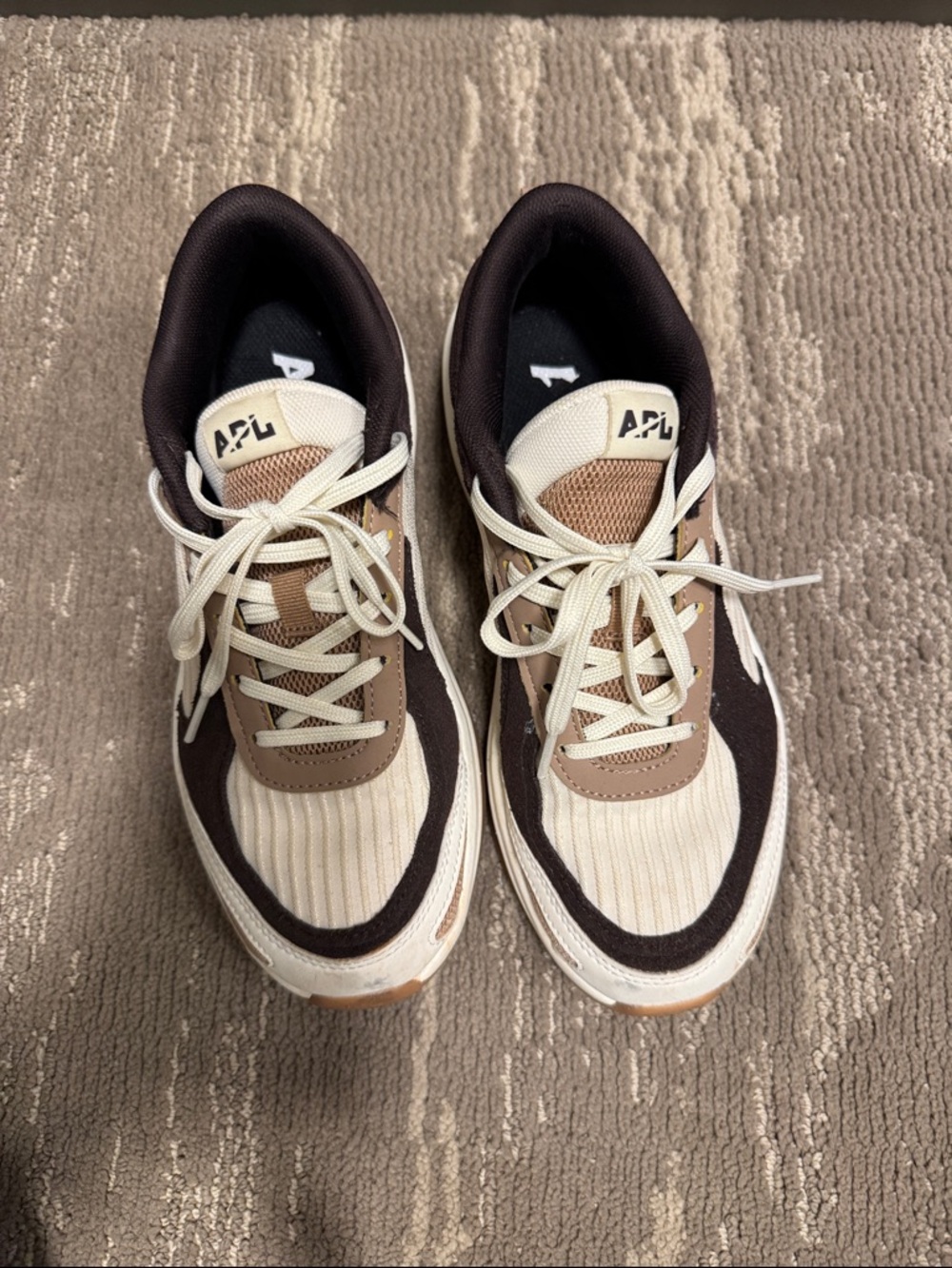 APL Women’s Cream and Brown Mixed-Material Sneakers